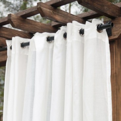 Sheer White Extra Wide Outdoor Curtain 108" Long   